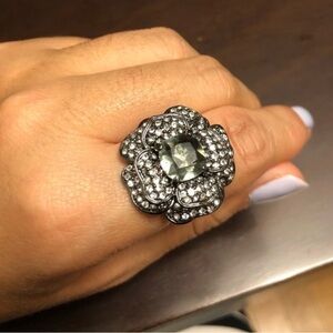 Stella & Dot Hematite Belle Fleur Ring